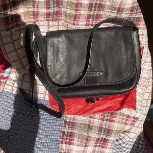 - Olivia Frye Black Leather Shoulder Bag